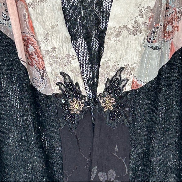 Spencer Alexis Ladies Size 1X Silk Blend Knit Kimono Artsy Classy - Picture 3 of 9